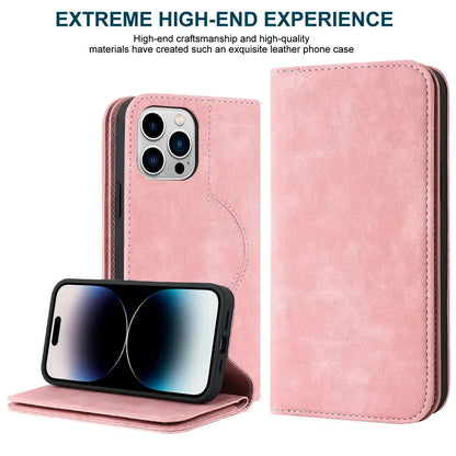 For iPhone 12 13 14 15 Pro Max 14 Plus 13Mini Flip Leather Wallet Card Slot MagSafe Charging Case Cover