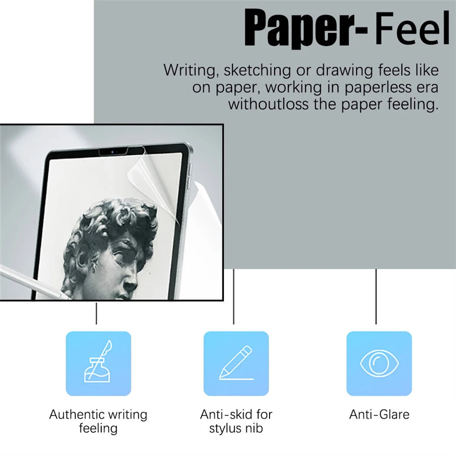3Pcs Paper Feel Like Screen Protector For Xiaomi Pad 6 5 Pro 11 inch 6s Pro 12.4 Redmi Pad Se Tablet Matte Film No Glass