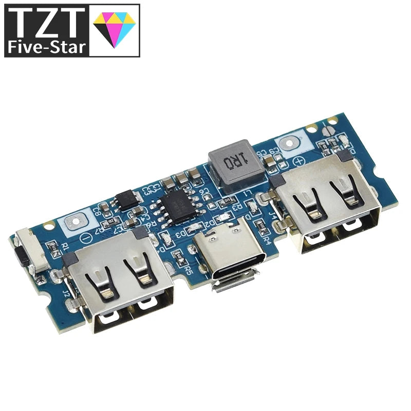 GREATZT Micro/Type-C USB 5V 2.4A Dual USB 18650 Boost Battery Charger Board Mobile Power Bank Accessories For Phone DIY
