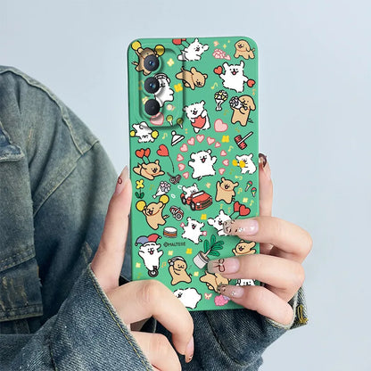 For Realme GT Master Phone Case GTmaster Edition RMX3363 RMX3360 Casing Soft Silicone Sweet Painted Fashion Flower Printed Cover