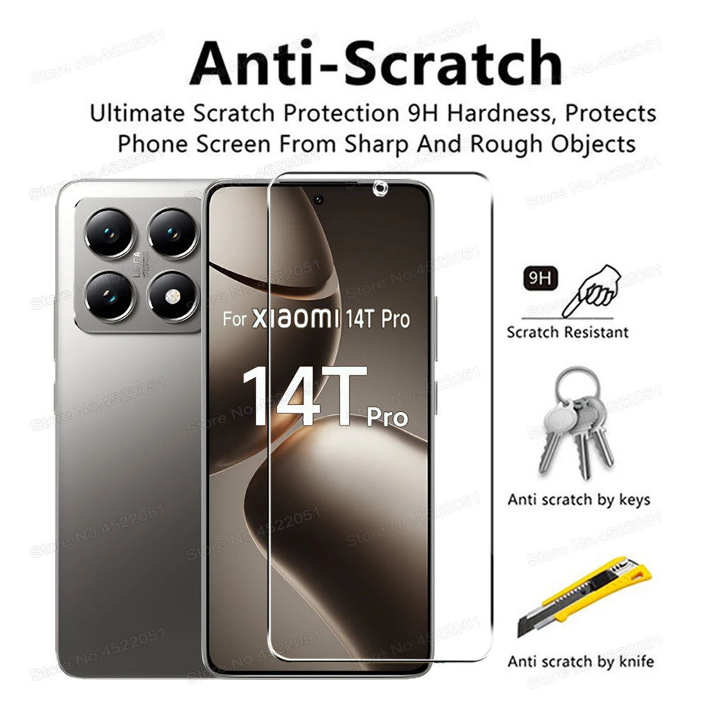 5PCS Screen Protector For Xiaomi 14T Pro 13 14 HD Tempered Glass For Xiaomi 14T 13T 12T 11T 10T Pro 11 12 Lite 5G 9H Clear Film