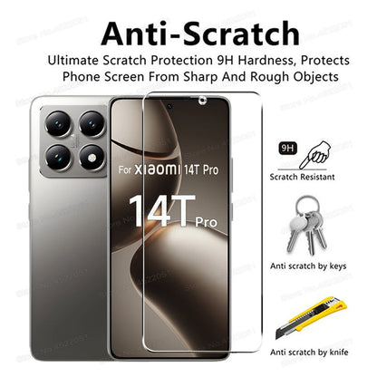 5PCS Screen Protector For Xiaomi 14T Pro 13 14 HD Tempered Glass For Xiaomi 14T 13T 12T 11T 10T Pro 11 12 Lite 5G 9H Clear Film