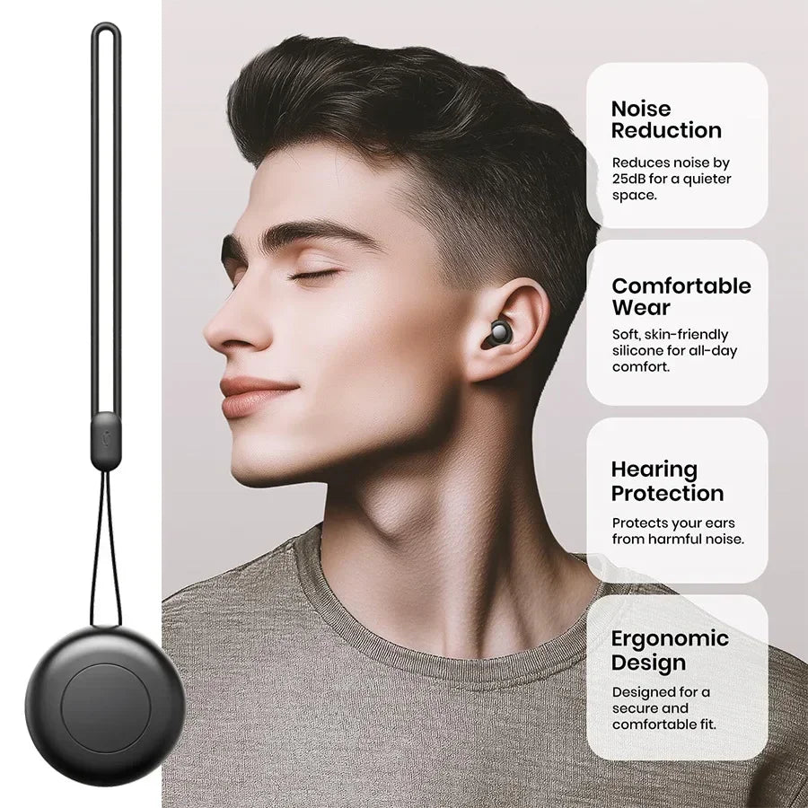 Silicone Ear Plugs for Sleeping 25dB Noise Cancelling Hearing Protection Reusable Earplugs for Sleep Focus Concerts Work Study