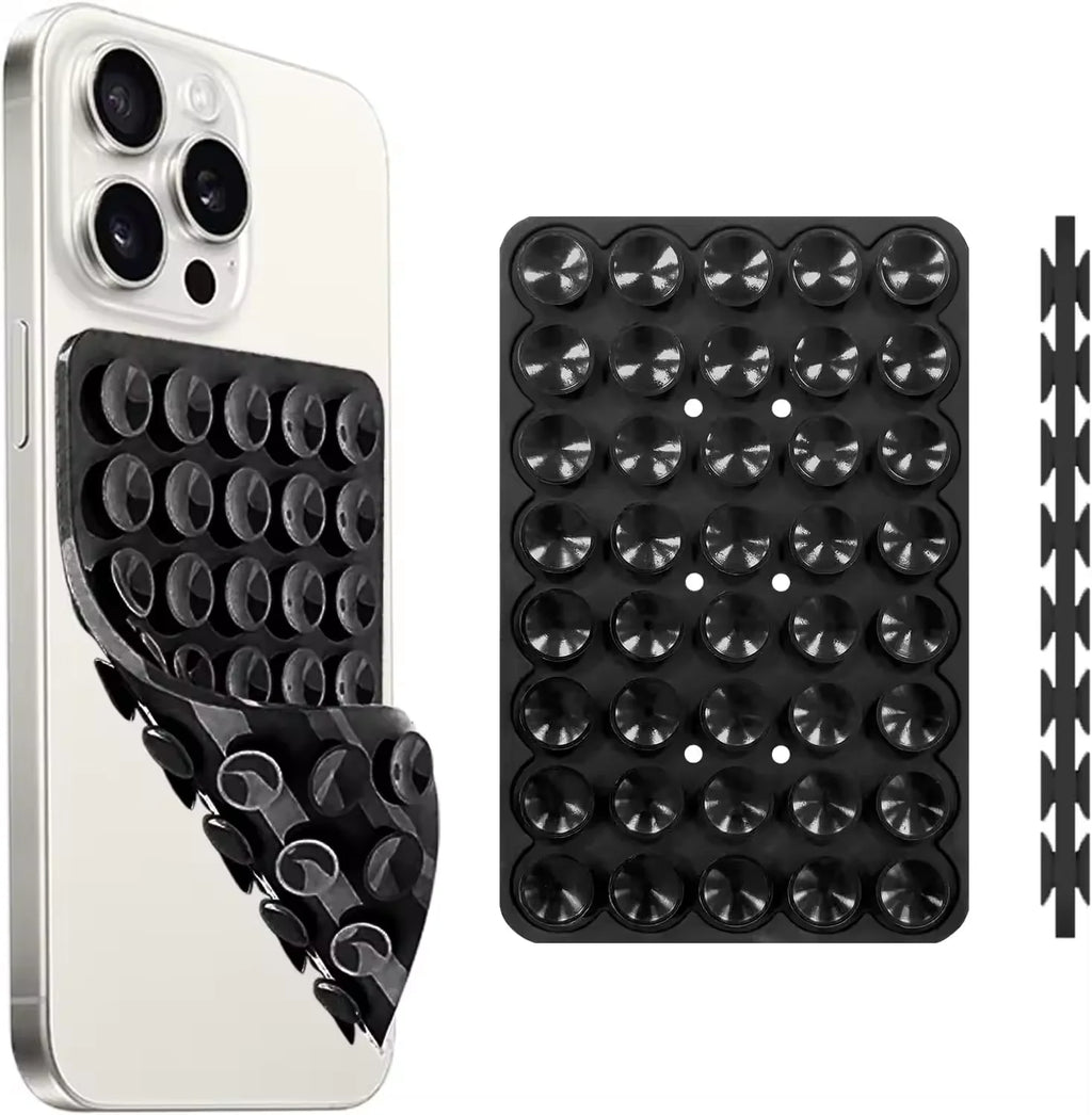 Silicone Suction Cup Phone Case Mount Double Sided Hands-Free Strong Grip Holder for Selfies and Videos for iPhone Android