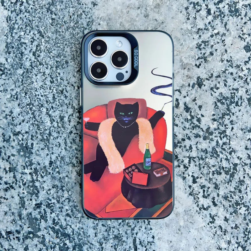 Funny Cat Daily Life Phone Case For iPhone 11 17 12 14 Pro Max Cases 16 13 15 Pro Max 13 Mini 15 Plus Shockproof Laser Covers