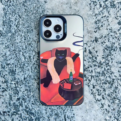 Funny Cat Daily Life Phone Case For iPhone 11 17 12 14 Pro Max Cases 16 13 15 Pro Max 13 Mini 15 Plus Shockproof Laser Covers