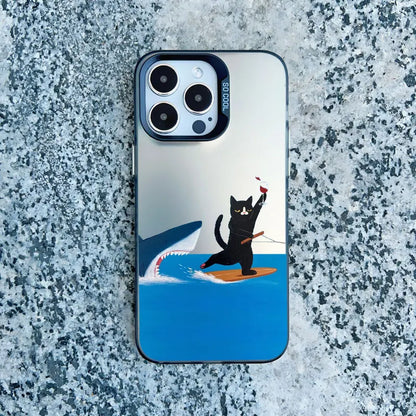 Funny Cat Daily Life Phone Case For iPhone 11 17 12 14 Pro Max Cases 16 13 15 Pro Max 13 Mini 15 Plus Shockproof Laser Covers