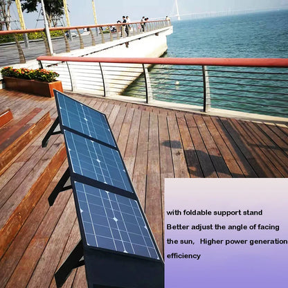 100W Foldable Solar Panel DC+USB Fast Charging 18V Solar Cell Folding Bag Power Bank Outdoor for Mobile Phone Camping Hiking