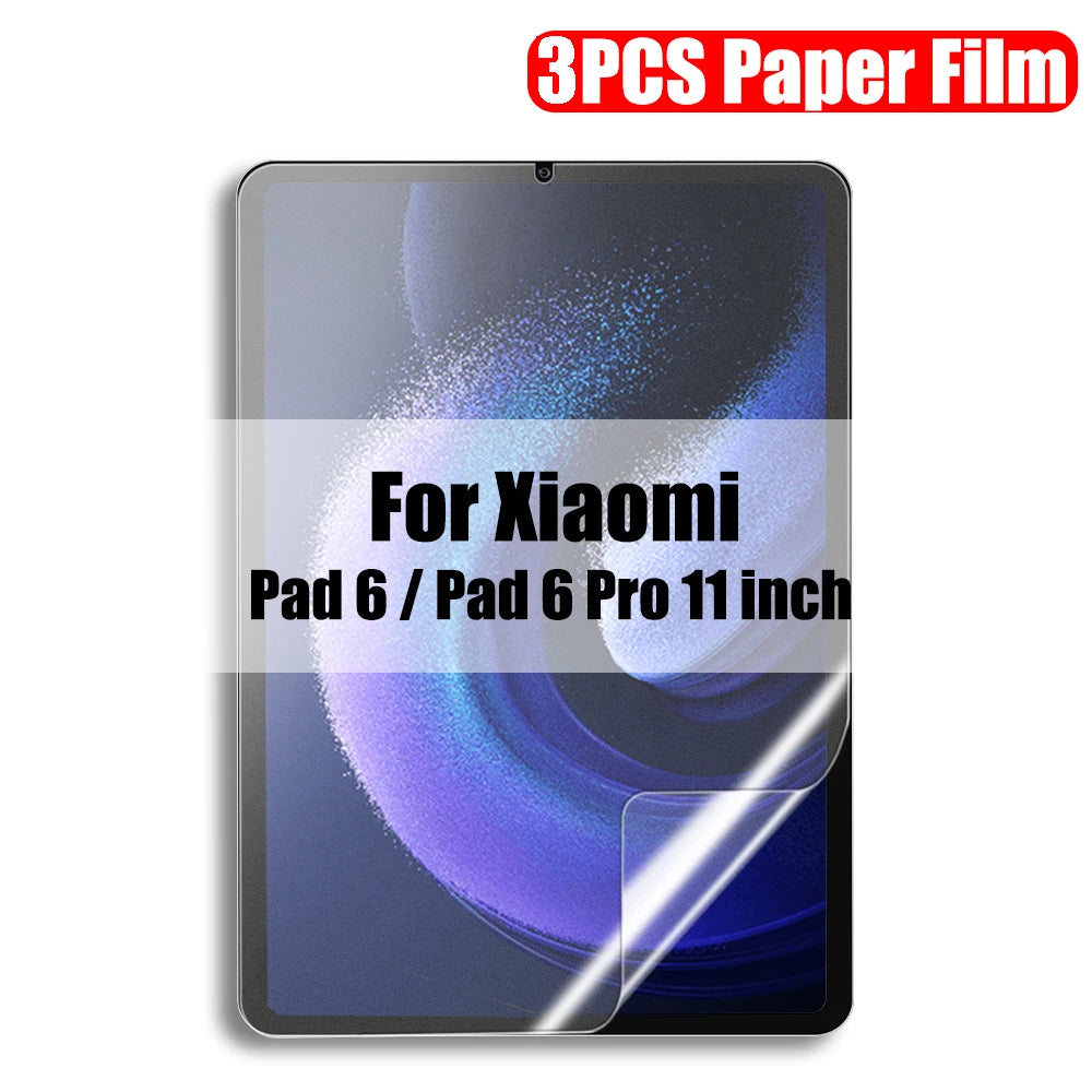 3Pcs Paper Feel Like Screen Protector For Xiaomi Pad 6 5 Pro 11 inch 6s Pro 12.4 Redmi Pad Se Tablet Matte Film No Glass