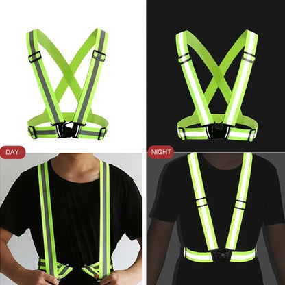 Outdoor Adjustable Safety Vests Night Walking Highlight Reflective Vest Lightweight Biking Safety Straps Waterproof Running Gear