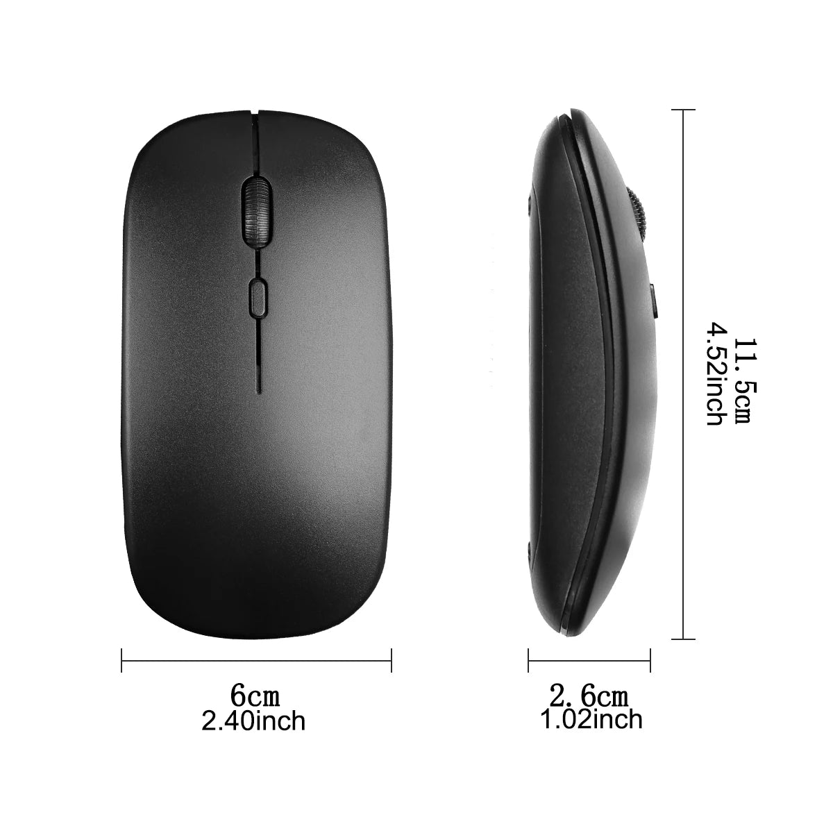 Slim Portable Office Mouse Wireless Bluetooth-Compatible 5.0 Silent Ergonomic BT Wireless Mice for Macbook Laptop iPad Tablet