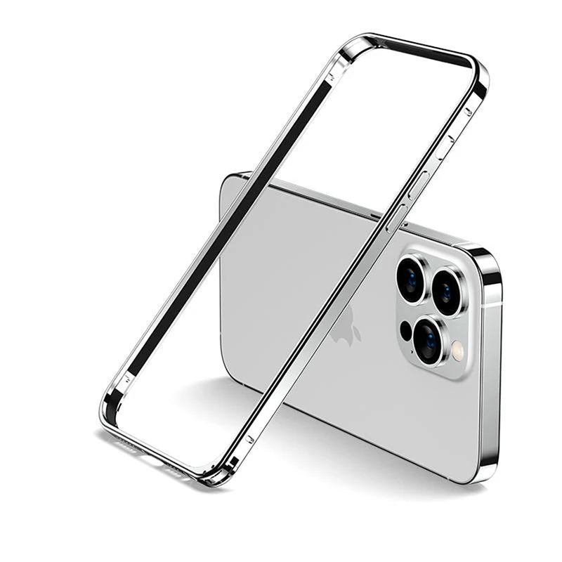 Aluminium Metal Bumper Frame Case For iPhone 17 16 15 14 13 12Pro Max Ultra Thin Luxury Light Alloy Protective Hard Back Bumpers