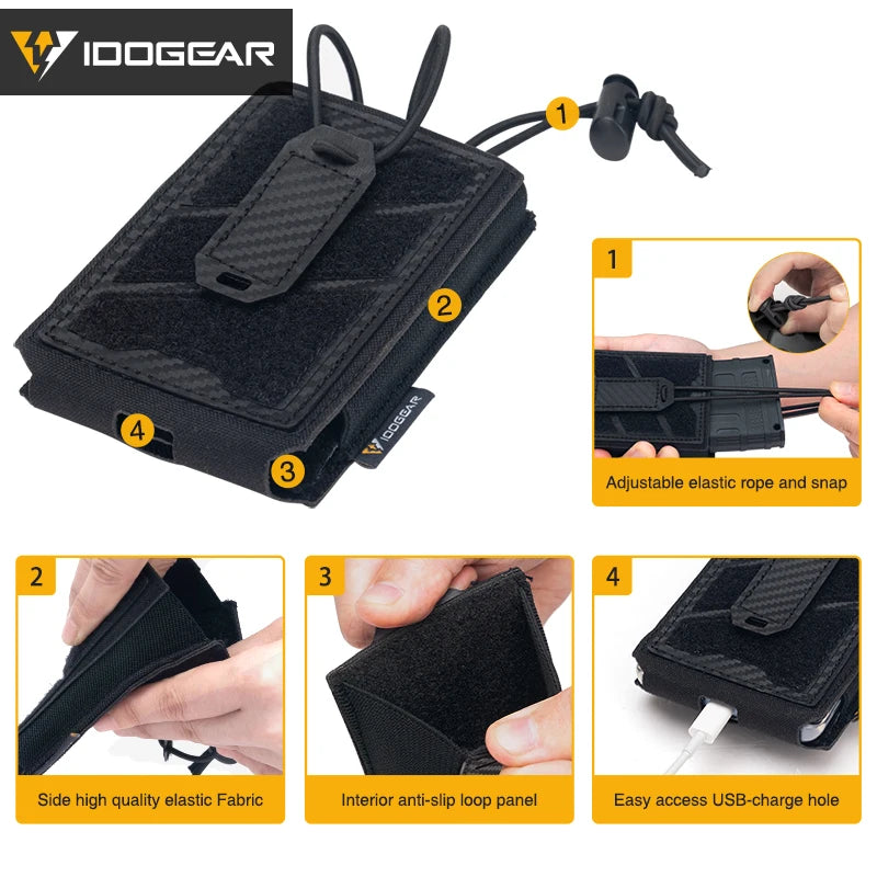 IDOGEAR TGS Tactical Phone Pouch 5.56 Mag Pouch Universal MOLLE Phone Case Camo 3588