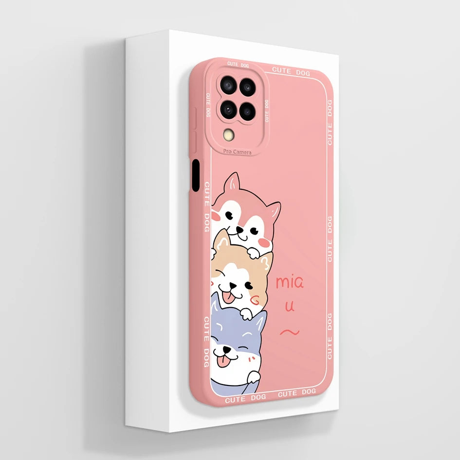 Cases For Samsung Galaxy A12 M12 F12 Back Cover Fashion Avocado Design Matte Liquid Silicone Soft Screen Protector Bumper Fundas