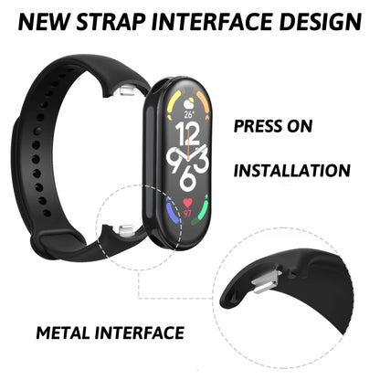 Silicone Wristbands for Xiaomi Band 8/9/10 | High-Quality, Smooth Texture, Sporty Style with Deployant Clasp