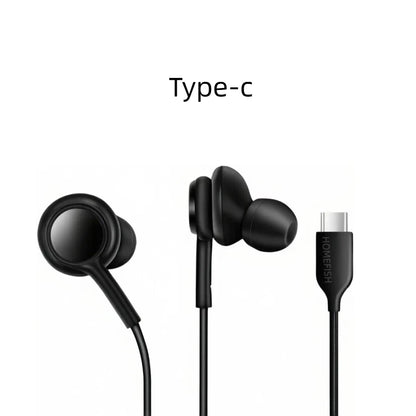 HOMEFISH USB-C Wired Earbuds In-Ear Headphones with Mic HiFi Stereo Sound Tangle-Free Braided Cable Type-c,3.5mm 2skus