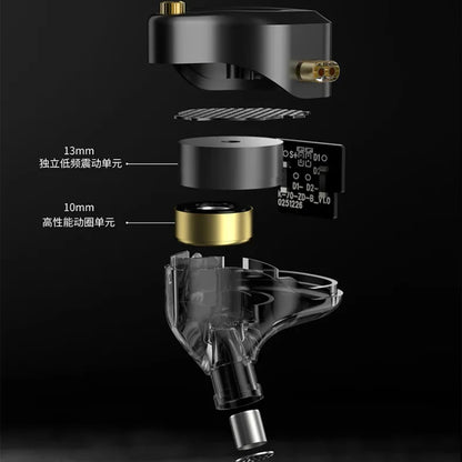 KZ-Vibe X Headphones HIFI Dynamic Wired Headset Ergonomics HM Curve Tuning Customized Headphones Gifts