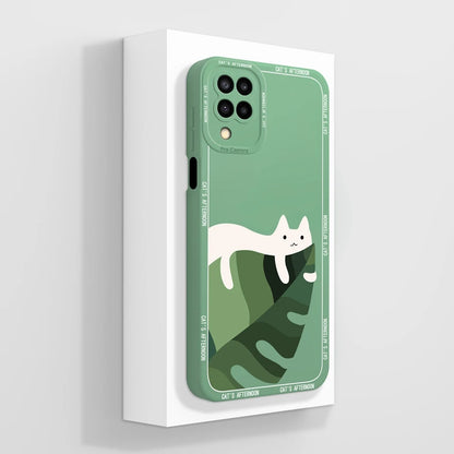 Cases For Samsung Galaxy A12 M12 F12 Back Cover Fashion Avocado Design Matte Liquid Silicone Soft Screen Protector Bumper Fundas