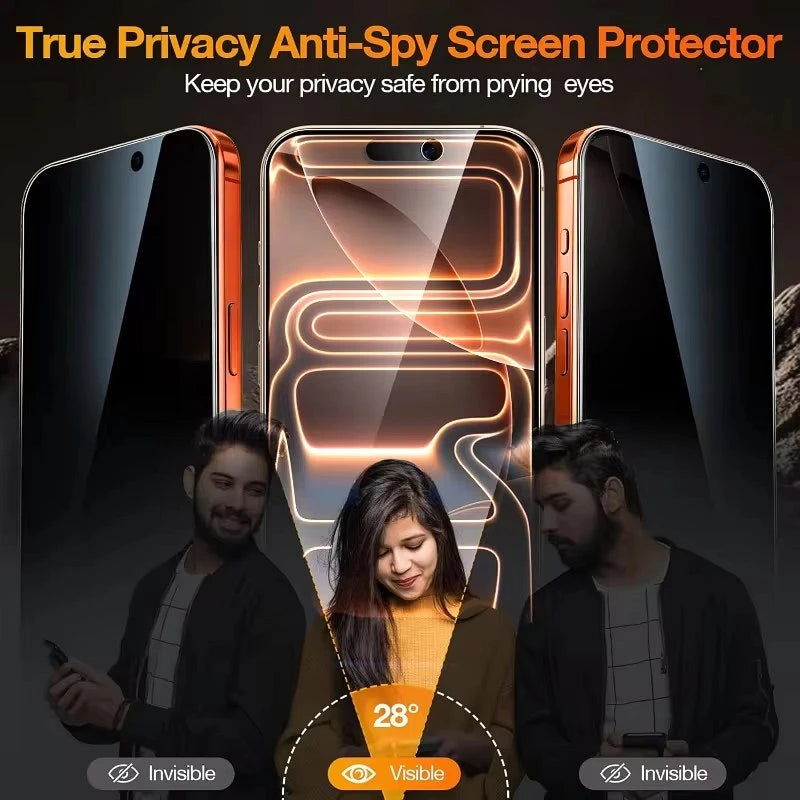 Oleophobic Coating Dust Free Easy Installation Privacy Screen Protector For iPhone 17 11 12 13 14 15 16 Pro Max XR X XS 16 Plus