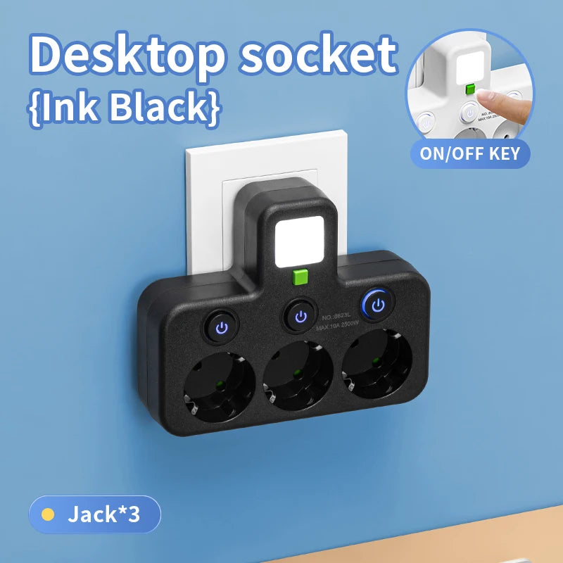 Power Strip EU Plug AC Outlets Multitap Socket Extension Cord Electrical With USB Type C PD Fast Charging Network Filter Adapter