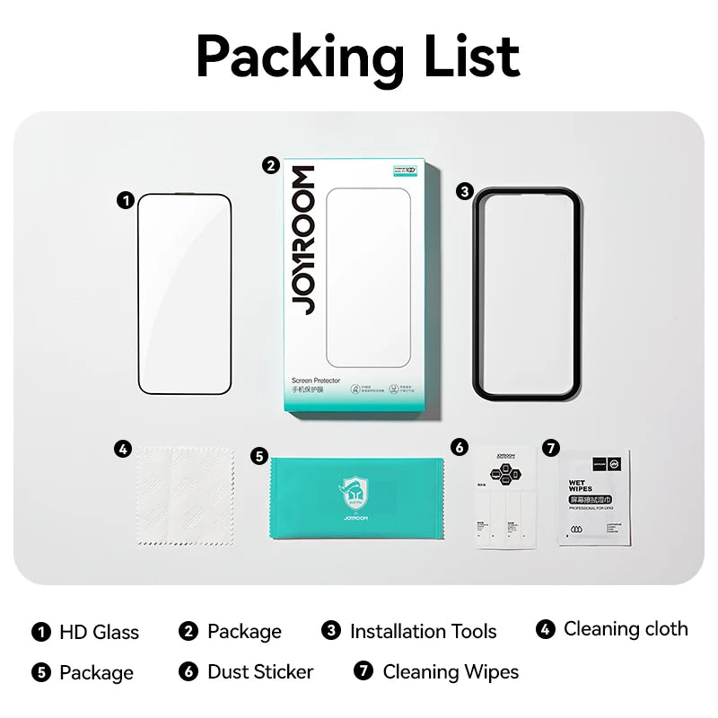Joyroom 3/2/1PCS For iPhone 17 Pro Max HD Glass Screen Protector For iPhone 17/17Pro/17Air Tempered HD Glass Film Protection
