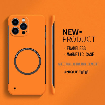 Ultra Thin Matte Hard PC Magnetic Frameless Color Phone Case For iPhone 17 Air 16E 16 15 14 Plus Pro Max 17 Pro Max Cover Cases