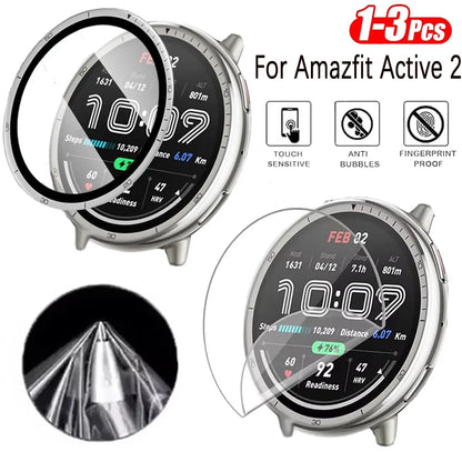 1-3Pcs For Amazfit Active 2 Watch Clear Slim Soft TPU Hydrogel Film For Amazfit Active 2 Screen Protector Curved Soft Edge