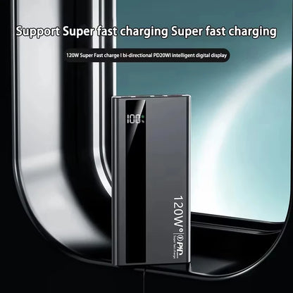 Lenovo 500000mAh Large Capacity Power Bank 120W Super Fast Charging Portable Backup Battery for Smartphone Outdoor Use