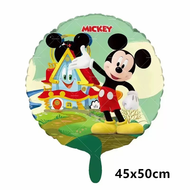 Mickey Balloon Cartoon Mouse Minnie Decorations Party Happy Birthday Banner Cake Topper Disposable Tableware Background Gift Bag