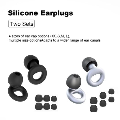 Concert Ear Plugs, High Fidelity Noise Cancelling Silicone Ear Plugs, Reusable Ear Plugs for Musicians, , Focus and Sleep