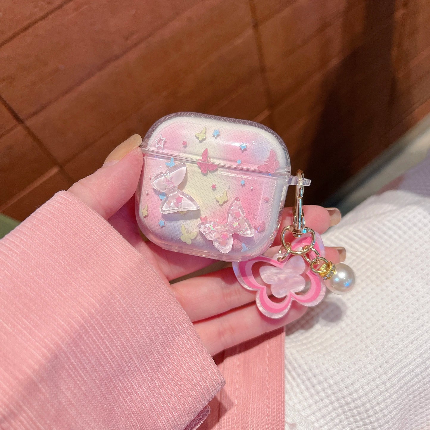 Case For 2025 New AirPods Pro3 4 3 2 1 Pro 2 Case TPU Cute DIY Star Butterfly Flower Dog Earphone Protective Cover With Pendant