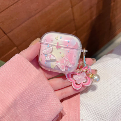 Case For 2025 New AirPods Pro3 4 3 2 1 Pro 2 Case TPU Cute DIY Star Butterfly Flower Dog Earphone Protective Cover With Pendant