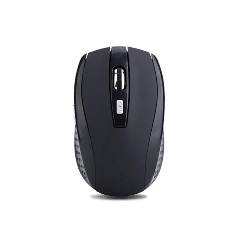 2.4G Wireless Black Mouse, Portable Battery-Powered Office Mouse, Supports Adjustable DPI, Suitable for Various Computers