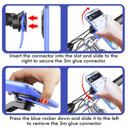 Universal Bicycle Mount for Bicycle and Motorcycle Phone Holder, Mobile Phone Holder for MTB 360° Rotatable for MTB or Road Bike