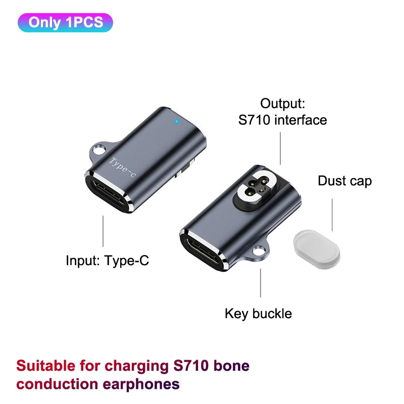 NEW Type C Bone Conduction Headphones Charger Magnetic Charger Adapter For Shokz OpenSwim Pro S710 Magnetic Charging Adapter