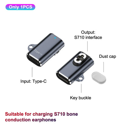NEW Type C Bone Conduction Headphones Charger Magnetic Charger Adapter For Shokz OpenSwim Pro S710 Magnetic Charging Adapter