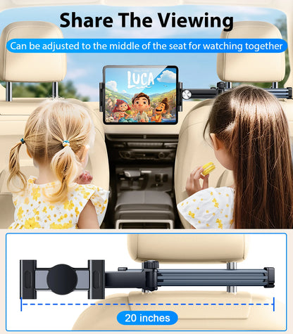 Eary Car Headseat Magnetic Tablet Holder Phone Stand Back Rear Seat Car Accessories 360°Rotatable Foldable Bracket for iPad Pro