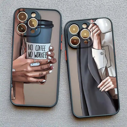 Girl Women Coffee Miss Phone Case For iphone 16 12 11 14 13 15 Pro Max X XS XR SE 2020 7 8 Plus Fashion Lady High Heel Covers