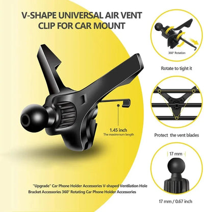 1PCS Car Air Vent Clip 17mm Ball Head Car Phone Holder Mount Universal Car Air Outlet Hook Clamp for Mobile Phone GPS Brackets