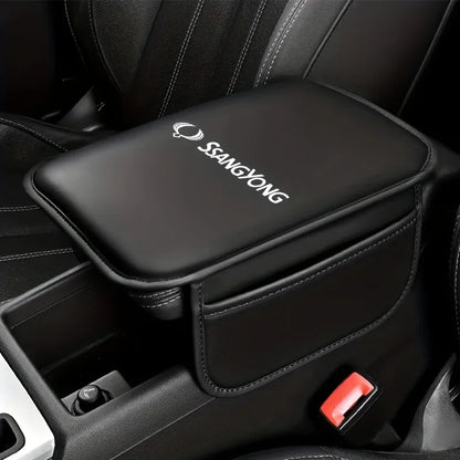 Car Armrest Seat Box Pad Pad With Phone Holder for Ssangyong Musso Korando Rexton Torres Kyron Actyon Tivoli Rodius M200
