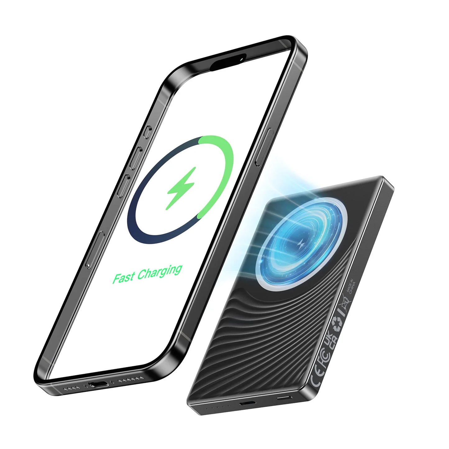 10000mAh Magnetic Power Bank,15W Wireless & 20W Fast Charger,10N Strong Magnet for iPhone, USB-C/A Output, Portable Battery Pack