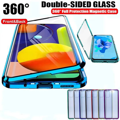 360° Protection Metal Magnetic Phone Case For XiaoMi 13T 14T 15T Redmi K60 K70 Ultra Note 13 14 Pro 5G Double Sided Glass Cover