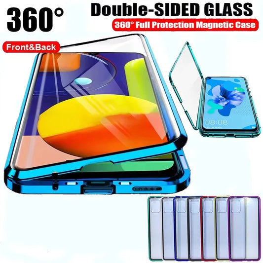 360° Protection Metal Magnetic Phone Case For XiaoMi 13T 14T 15T Redmi K60 K70 Ultra Note 13 14 Pro 5G Double Sided Glass Cover