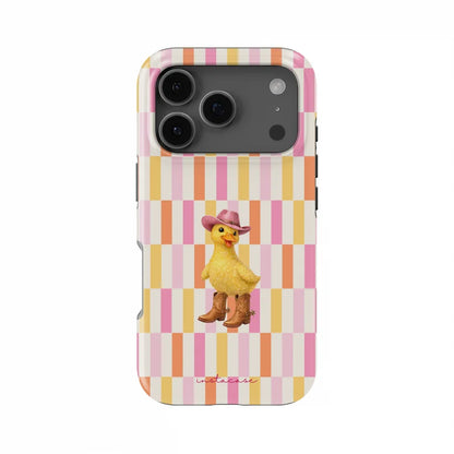 Vintage Dachshund Duck & Plaid Stripe Phone Case for iPhone 17 17e 16e 16 15 14 13 12 11 Air Pro Max Plus Double-layer BackCover