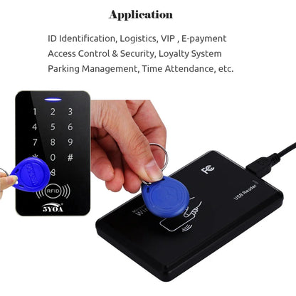 5YOA 10pcs 125KHz Read-Only RFID TK4100 EM4100 Proximity Keyfobs Smart Secure Door Entry Access Control ID Keychain Token Tag