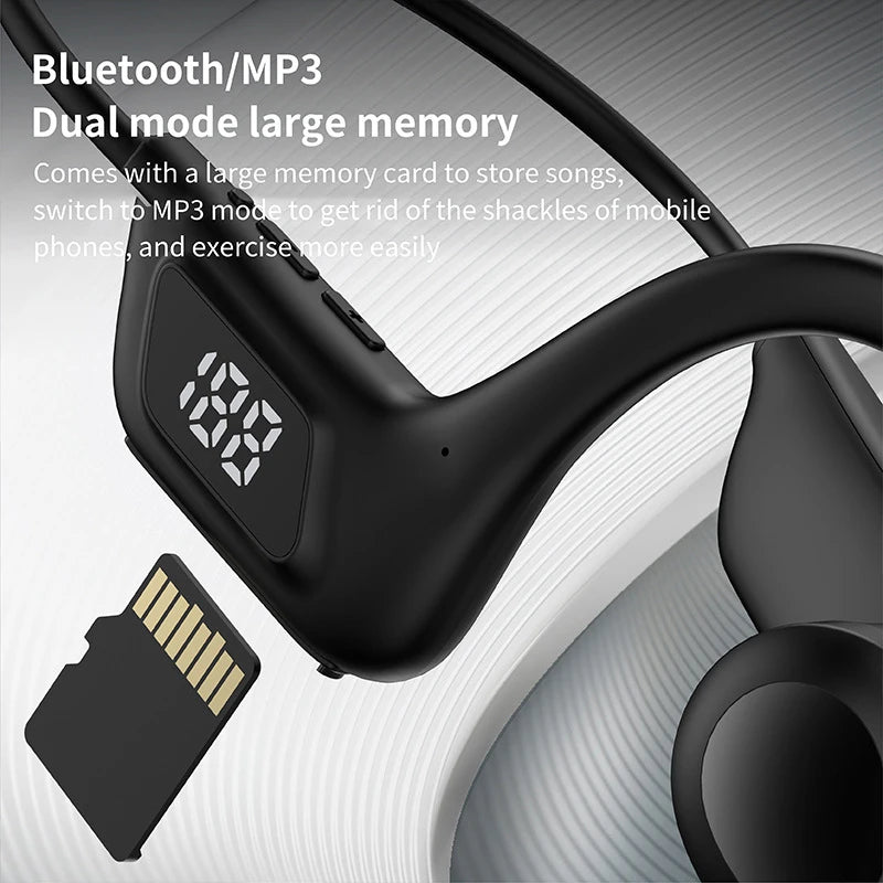 X7 Air-conduction Bluetooth Headphones V5.3 With Memory Card Slot Digital Display Over-ear Sports Headphones 2026 NEW