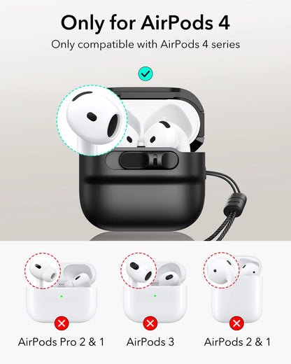 ESR for AirPods Pro/Pro 2/Pro 3 Case (2019-2025) Full Drop Protection Earphone Cover with Lanyard for AirPods 4 Generation Case