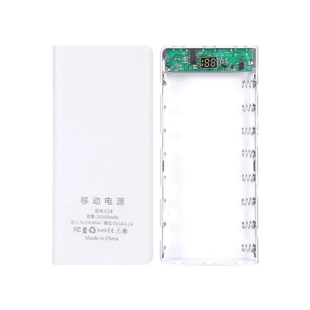 DIY 8*18650 Battery Power Bank Case 20000mAh solder-free sheath DIY power bank housing kit digital tube display