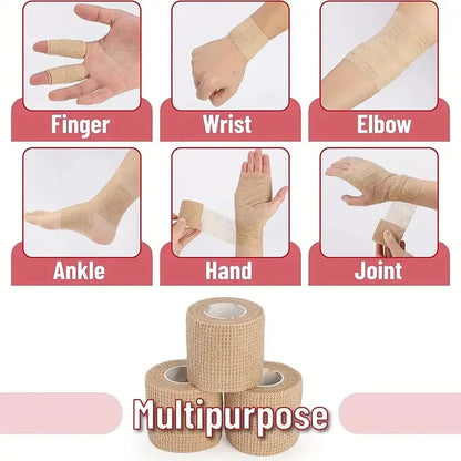 1/10 Rolls  Adhesive Bandage Elastic Breathable Sports Self Adhesive Tape Beige Wrap Finger Tape For Wrist Ankle