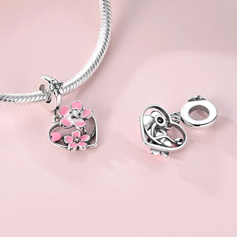 New IN 925 Sterling Silver Charms Beads Headphones Snail Fox Rose Pendant Jewelry Fit Original Bracelet For Women DIY Gift